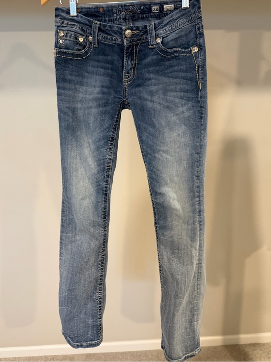 Miss Me Denim - Miss Me Signature Boot Cut Jeans Embellished Bling Pocket Size 28